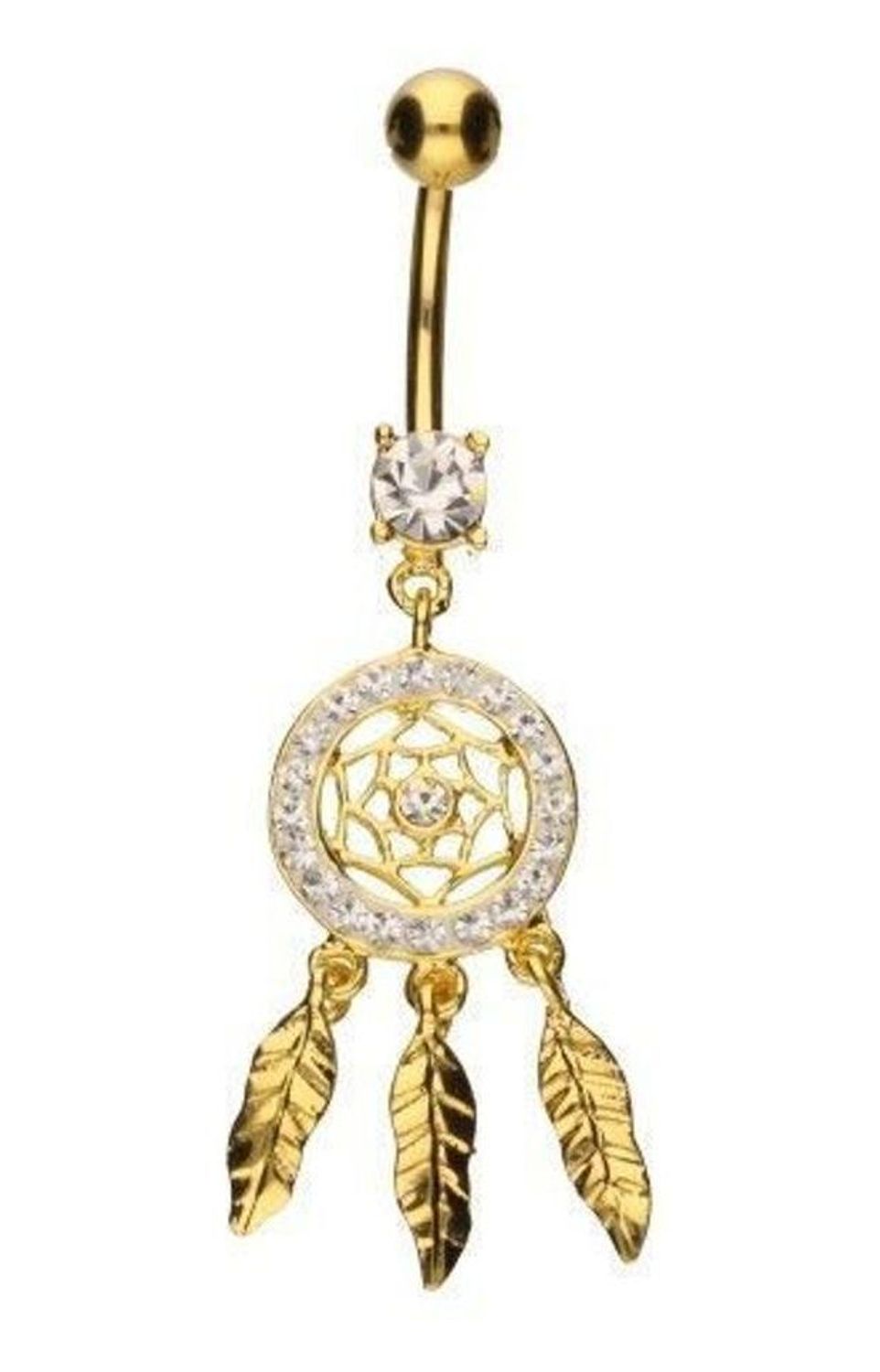 Kolczyk do pępka srebrny 925 łapacz snów pozłacany PBM2400 BIAŁY. Kolczyk do pępka łapacz snów. Srebrny kolczyk do pępka z cyrkoniami. Kolczyk pozłacany z cyrkoniami do pępka. Kolczyk do piercingu pępka..jpg